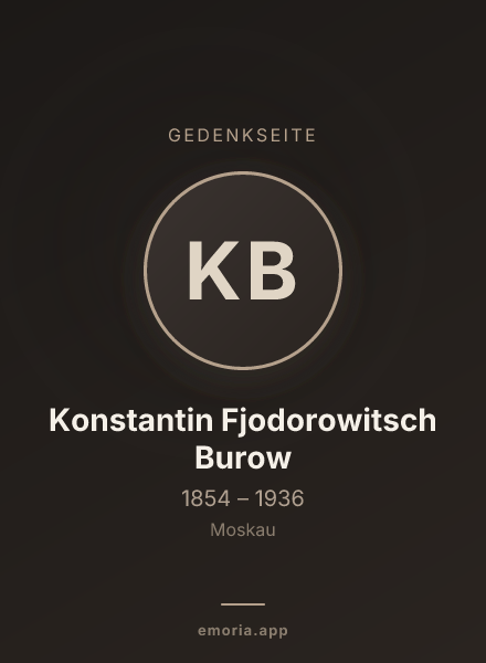 Gedenkportrait von Konstantin Fjodorowitsch Burow