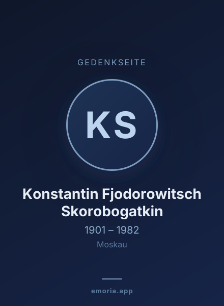 Gedenkportrait von Konstantin Fjodorowitsch Skorobogatkin