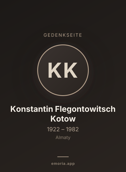 Gedenkportrait von Konstantin Flegontowitsch Kotow