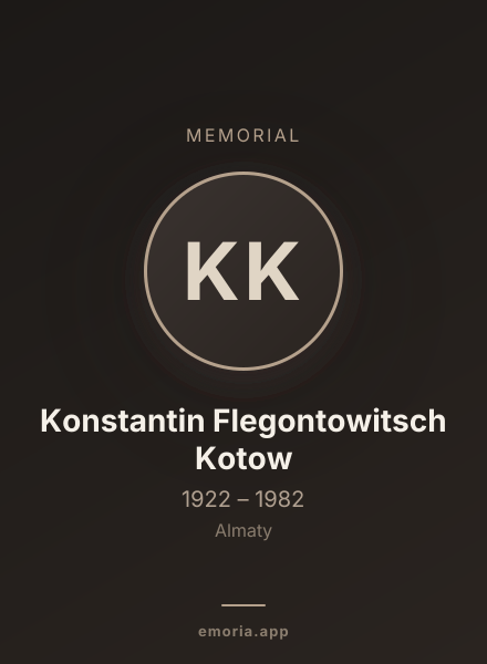 Memorial portrait of Konstantin Flegontowitsch Kotow