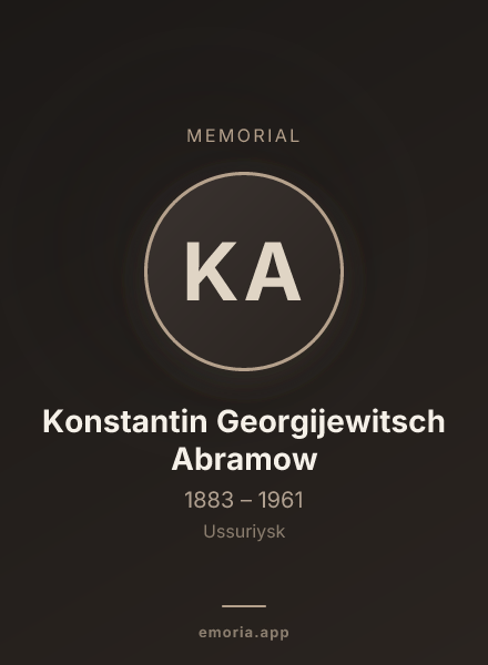 Memorial portrait of Konstantin Georgijewitsch Abramow