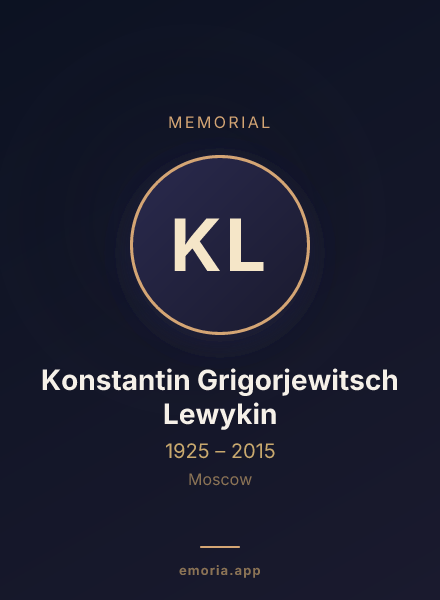Memorial portrait of Konstantin Grigorjewitsch Lewykin