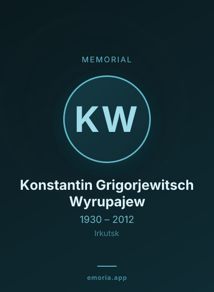 Memorial portrait of Konstantin Grigorjewitsch Wyrupajew