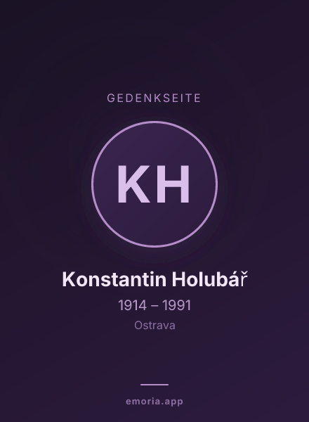 Gedenkportrait von Konstantin Holubář