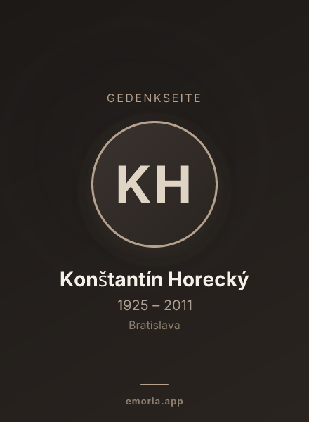 Gedenkportrait von Konštantín Horecký