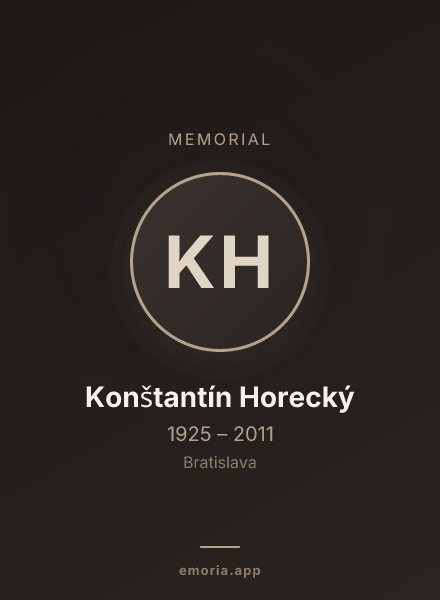 Memorial portrait of Konštantín Horecký