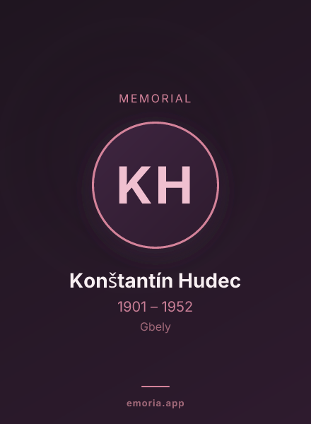 Memorial portrait of Konštantín Hudec
