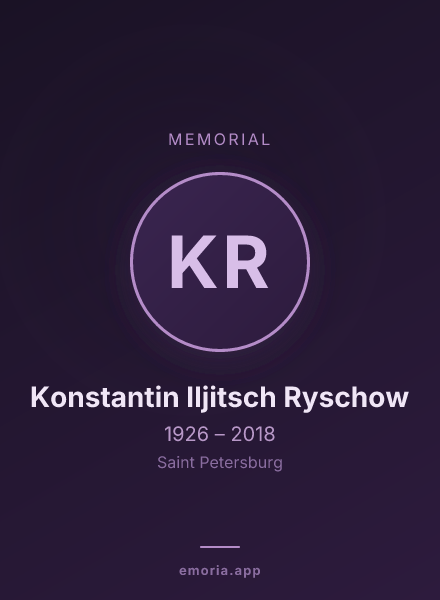 Memorial portrait of Konstantin Iljitsch Ryschow
