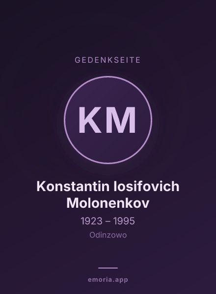 Gedenkportrait von Konstantin Iosifovich Molonenkov