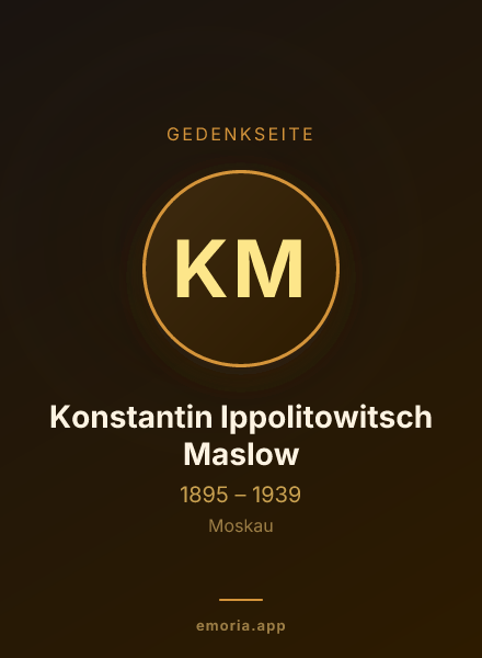 Gedenkportrait von Konstantin Ippolitowitsch Maslow