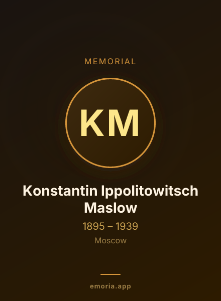Memorial portrait of Konstantin Ippolitowitsch Maslow