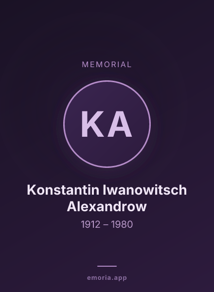 Memorial portrait of Konstantin Iwanowitsch Alexandrow