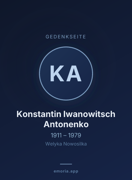 Gedenkportrait von Konstantin Iwanowitsch Antonenko
