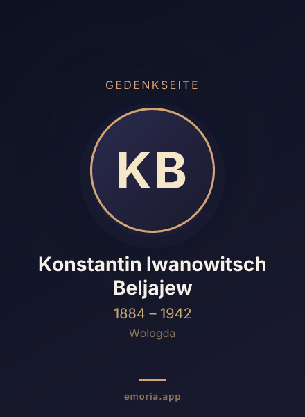 Gedenkportrait von Konstantin Iwanowitsch Beljajew
