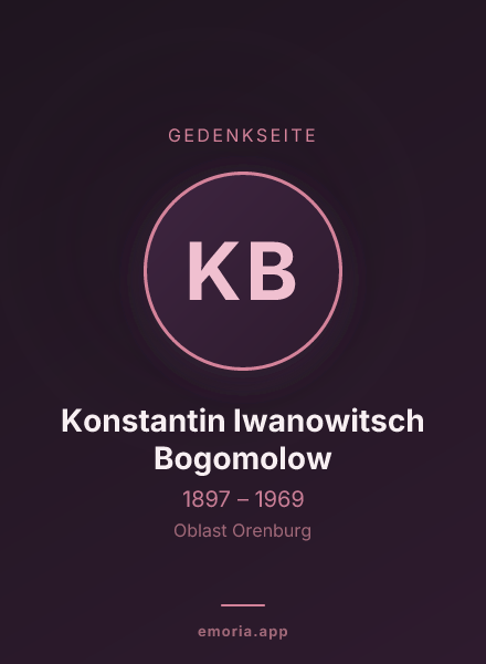 Gedenkportrait von Konstantin Iwanowitsch Bogomolow