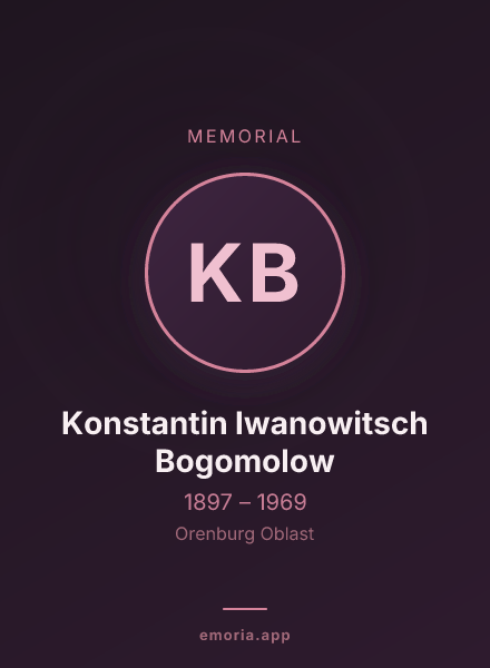 Memorial portrait of Konstantin Iwanowitsch Bogomolow