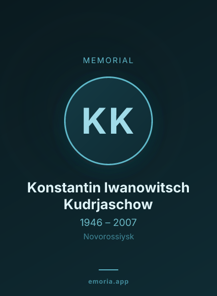Memorial portrait of Konstantin Iwanowitsch Kudrjaschow