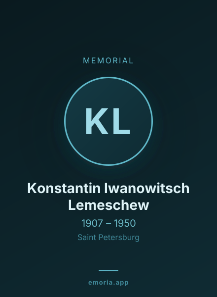 Memorial portrait of Konstantin Iwanowitsch Lemeschew
