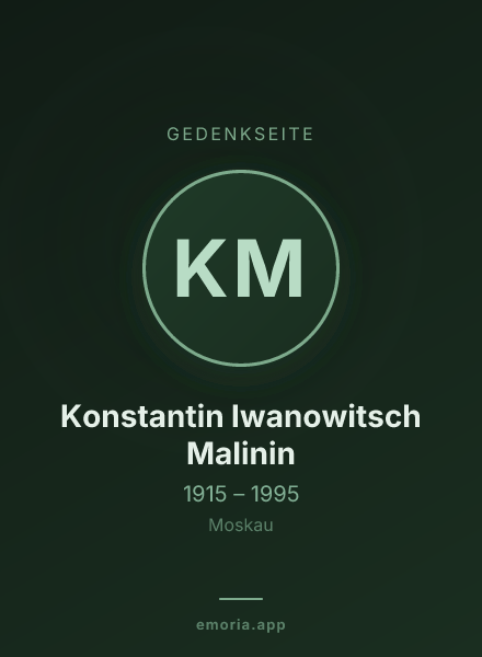 Gedenkportrait von Konstantin Iwanowitsch Malinin