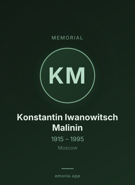 Memorial portrait of Konstantin Iwanowitsch Malinin