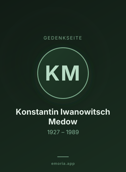 Gedenkportrait von Konstantin Iwanowitsch Medow