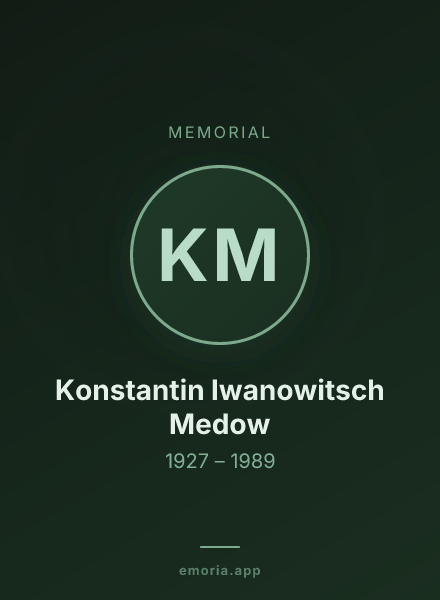 Memorial portrait of Konstantin Iwanowitsch Medow