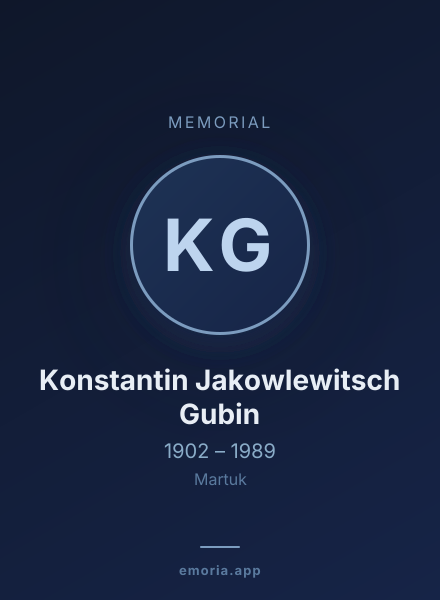 Memorial portrait of Konstantin Jakowlewitsch Gubin