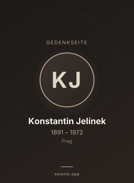 Gedenkportrait von Konstantin Jelínek