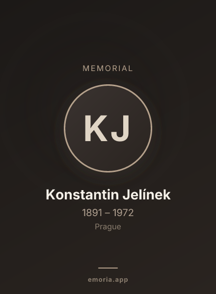 Memorial portrait of Konstantin Jelínek
