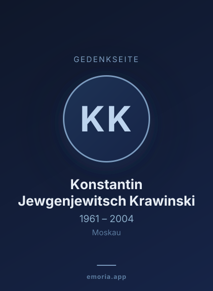 Gedenkportrait von Konstantin Jewgenjewitsch Krawinski