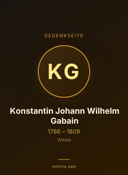 Gedenkportrait von Konstantin Johann Wilhelm Gabain