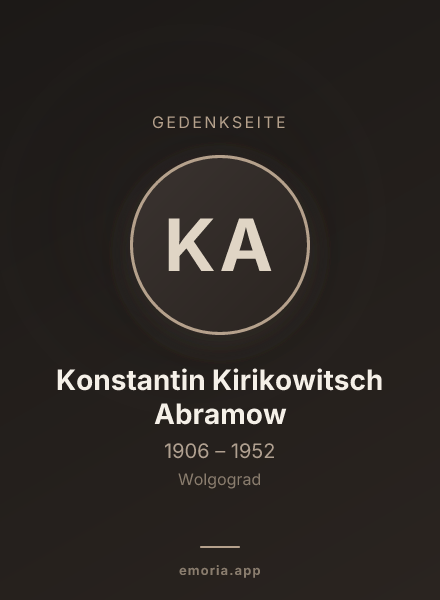 Gedenkportrait von Konstantin Kirikowitsch Abramow
