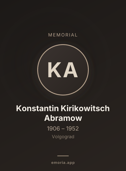 Memorial portrait of Konstantin Kirikowitsch Abramow