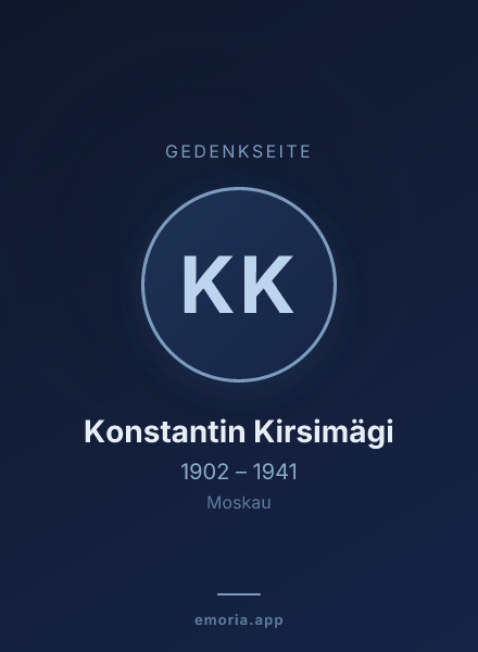 Gedenkportrait von Konstantin Kirsimägi