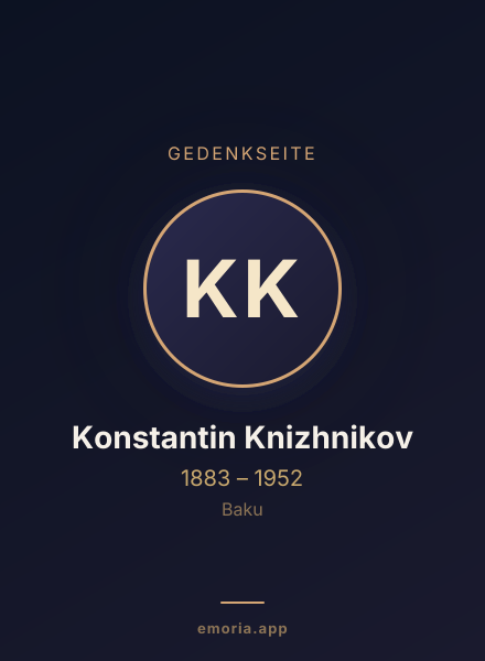Gedenkportrait von Konstantin Knizhnikov