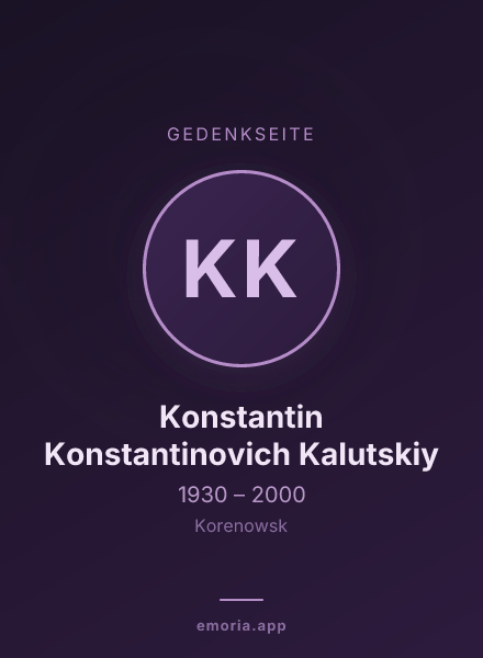 Gedenkportrait von Konstantin Konstantinovich Kalutskiy
