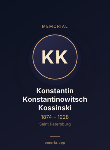 Memorial portrait of Konstantin Konstantinowitsch Kossinski