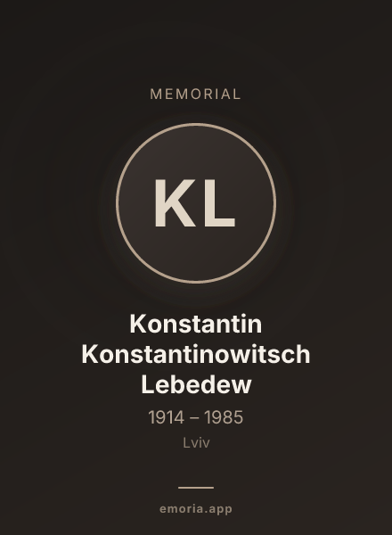 Memorial portrait of Konstantin Konstantinowitsch Lebedew