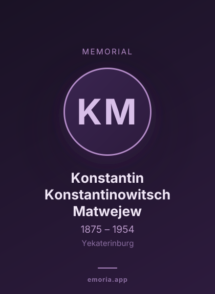 Memorial portrait of Konstantin Konstantinowitsch Matwejew