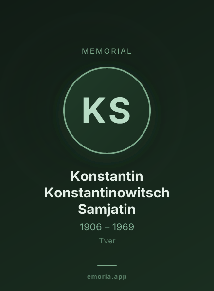 Memorial portrait of Konstantin Konstantinowitsch Samjatin