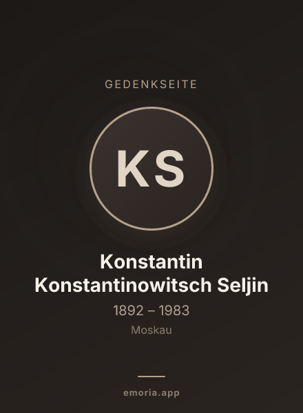 Gedenkportrait von Konstantin Konstantinowitsch Seljin