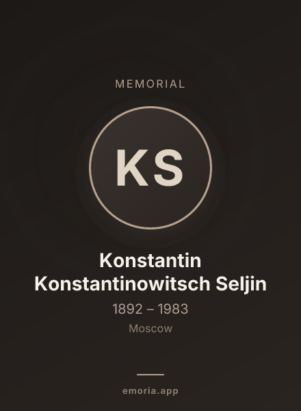 Memorial portrait of Konstantin Konstantinowitsch Seljin