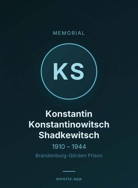 Memorial portrait of Konstantin Konstantinowitsch Shadkewitsch