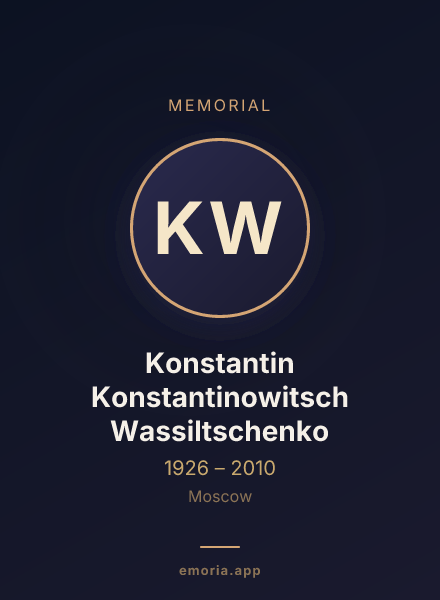 Memorial portrait of Konstantin Konstantinowitsch Wassiltschenko