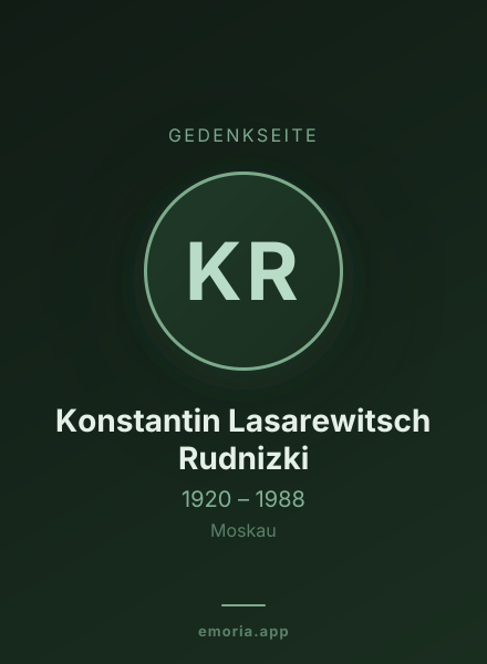 Gedenkportrait von Konstantin Lasarewitsch Rudnizki