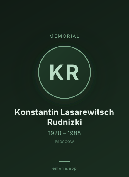 Memorial portrait of Konstantin Lasarewitsch Rudnizki