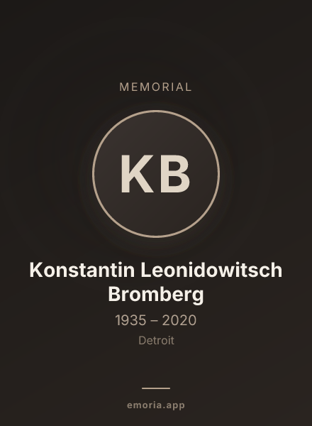 Memorial portrait of Konstantin Leonidowitsch Bromberg