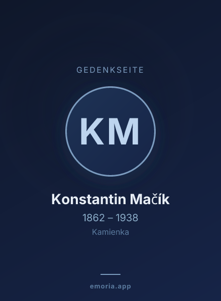 Gedenkportrait von Konstantin Mačík