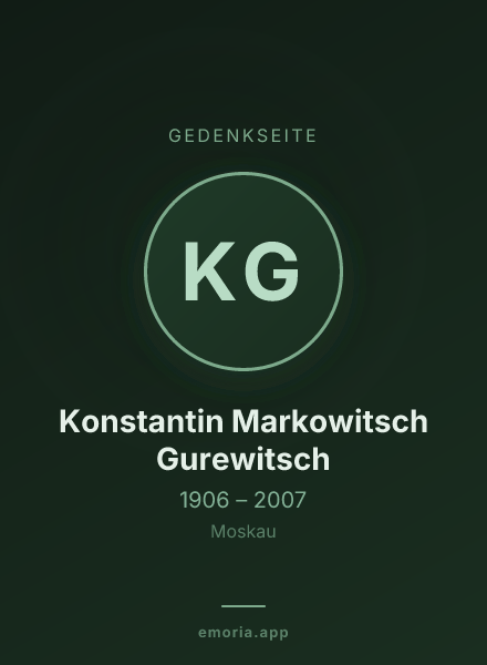 Gedenkportrait von Konstantin Markowitsch Gurewitsch