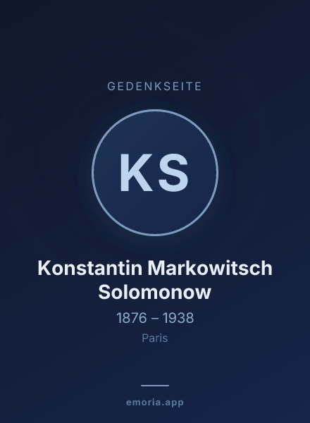 Gedenkportrait von Konstantin Markowitsch Solomonow